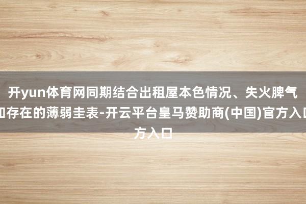 开yun体育网同期结合出租屋本色情况、失火脾气和存在的薄弱圭表-开云平台皇马赞助商(中国)官方入口