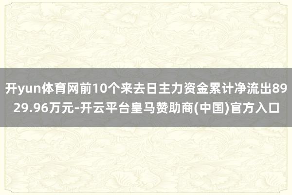开yun体育网前10个来去日主力资金累计净流出8929.96万元-开云平台皇马赞助商(中国)官方入口
